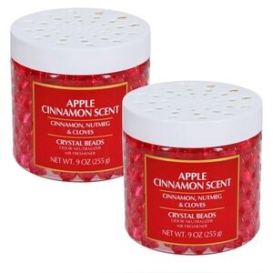 Apple Cinnamon Air Fresheners Crystal Gel Beads Home Office Kitchen 9 oz 2 Pack